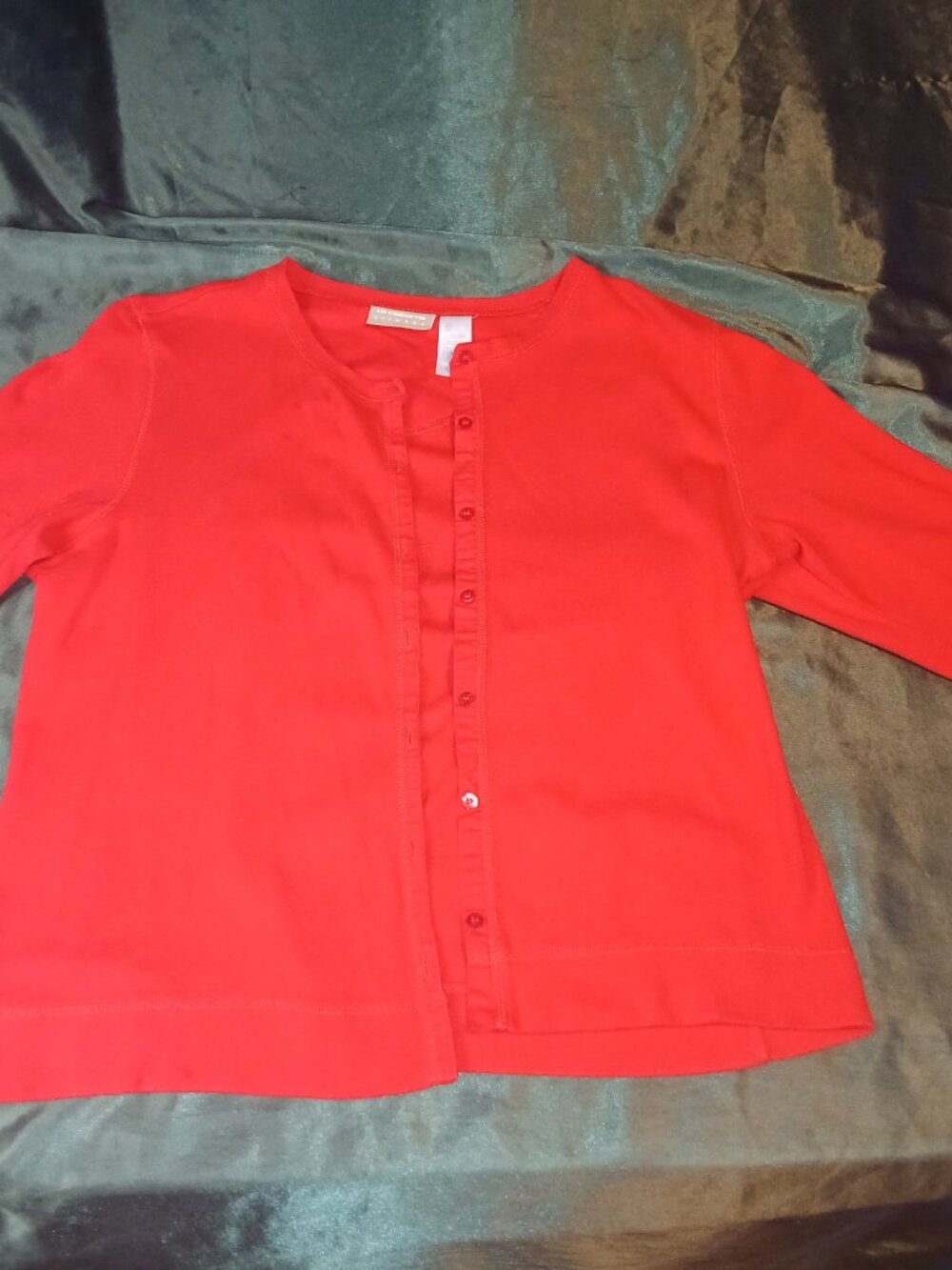 Liz Claiborne Red Button-Front Cardigan Size L Lizwear